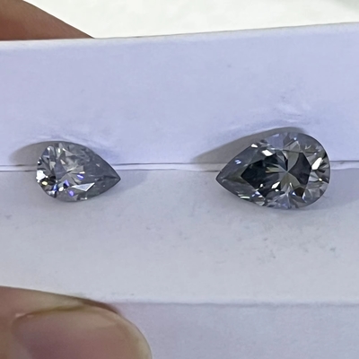 ขายปลีก 0.5ct 1ct 2ct สีเทา มอสซินาทเพชร เพชร สีเทา สีโอวาล Pear Cut Loose แหวนแต่งงาน moissaniteธรรมชาติ