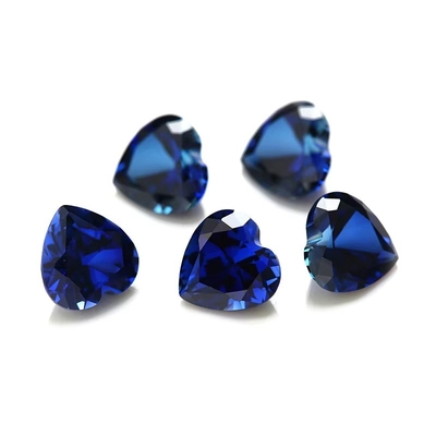 หินแท้ หินแท้ หัวใจตัด 3x3mm ถึง 10x10mm 33# 34# Blue Sapphire หินสังเคราะห์