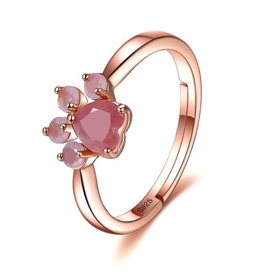 0.9 ซม. 2.05 กรัมแหวนเครื่องประดับเงินแท้ 10k ทอง cat Claw Rings