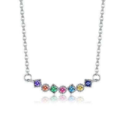 45.5cm 0.07oz สร้อยคอเงินโซ่ 5A Cubic Zirconia สร้อยคอบุรุษ