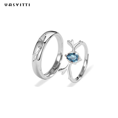 4.13mm 1.68g แหวนเครื่องประดับเงินสเตอร์ลิง S990 คู่หมั้น Silver Zircon Classic Ring