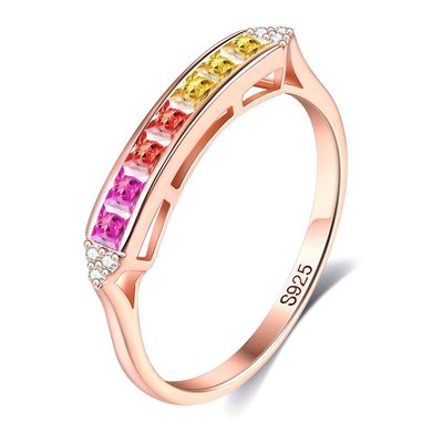 hypoallergenic 0.14cm 2 กรัมแหวนเครื่องประดับเงินสเตอร์ลิงแหวนคริสตัล