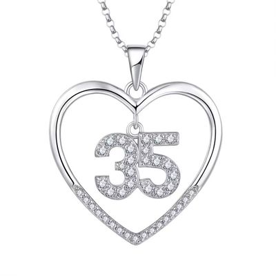 YASVITTI Custom Fashion 925 สตอร์ลิ่ง เงิน หัวใจ สร้อยคอ เลข 50 และ 30 สร้อยคอ