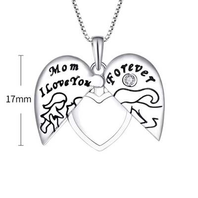 YASVITTI 925 เงินสเตอร์ลิง แม่รักเธอตลอดไป หัวใจสัญลักษณ์ Pendant Necklace สําหรับผู้หญิง