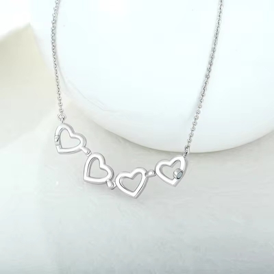 YASVITTI Custom โรแมนติก แม็กเนติก คลอเวอร์ Necklaces OEM Charm 925 Sterling Silver Dainty Heart สี่ใบ คลอเวอร์ Necklace