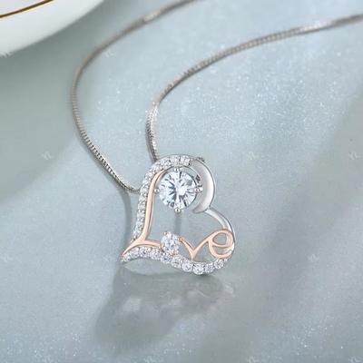 YASVITTI ฉันรักคุณ หัวใจ Pendant สร้อยคอ วันเกิด วันวาเลนไทน์ วันแม่ วันคริสต์มาส แม่ของขวัญเครื่องประดับสําหรับผู้หญิง