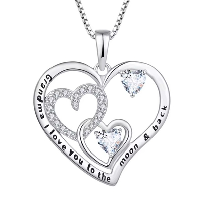 YASVITTI เครื่องประดับ I Love You to the Moon And Back Pendant Necklace 925 สตอร์ลิง เงินคลาสสิค