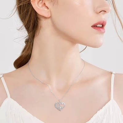 YASVITTI เครื่องประดับ I Love You to the Moon And Back Pendant Necklace 925 สตอร์ลิง เงินคลาสสิค