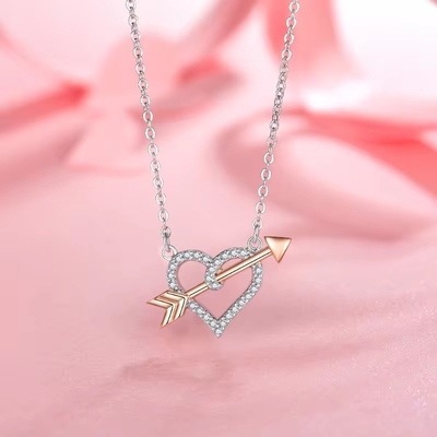 YASVITTI OEM ODM คุณภาพสูง 925 เงินสเตอร์ลิ่ง คูปิโดนคอร่า Rose ทอง Plated หัวใจลูกศร คอร่า สําหรับคนรักของขวัญ