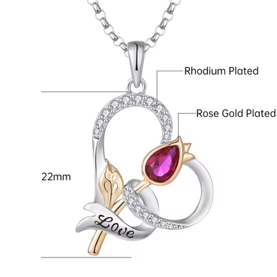 YASVITTI Custom Sterling Silver 925 Heart Rose Flower Necklace คลาสสิก โรสทองเคลือบทองคํา สาวสาวแต่ง โรงงานขายส่ง