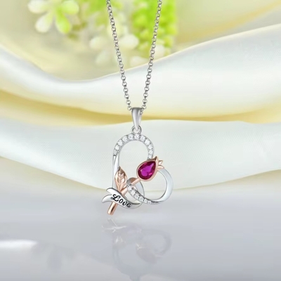 YASVITTI Custom Sterling Silver 925 Heart Rose Flower Necklace คลาสสิก โรสทองเคลือบทองคํา สาวสาวแต่ง โรงงานขายส่ง