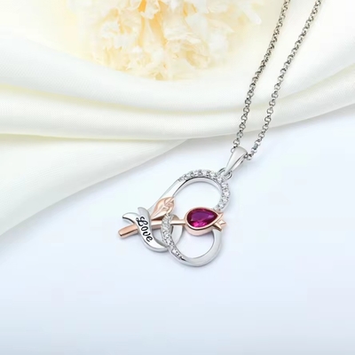 YASVITTI Custom Sterling Silver 925 Heart Rose Flower Necklace คลาสสิก โรสทองเคลือบทองคํา สาวสาวแต่ง โรงงานขายส่ง