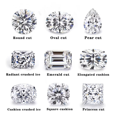 Emerald Cut EF ขาว VVS หินแท้สังเคราะห์ หินแท้ Moissanite สําหรับแหวน