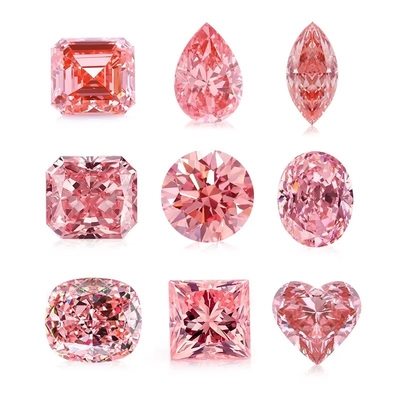 แดง Radiant Cut Diamond Loose Moissanite เครื่องประดับสีชมพูสดใส เครื่องประดับสีแล็บเพชรเจริญ Moissanite