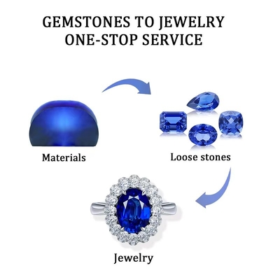 ห้องปฏิบัติการเติบโต Royal Blue Sapphire Cushion Cut รูปทรงมะขามทรงโอวาล สําหรับการทําเครื่องประดับ