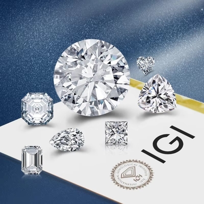 0.5ct 1ct 1.5ct 2ct 3ct สีขาว โมซานิตเพชร HPHT CVD Lab เพชรเติบโต