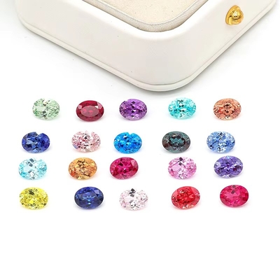 สี 6 * 8 มิลลิเมตร Oval Cut หินเพชร 22 หลายสี 1.5ct Sapphire Ruby Emerald หินเพชรลอย
