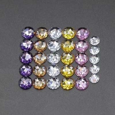 ตัดสีกุหลาบ Zirconia moissanite กลม ตัดหินแสนอลังการ การรักษาความร้อน