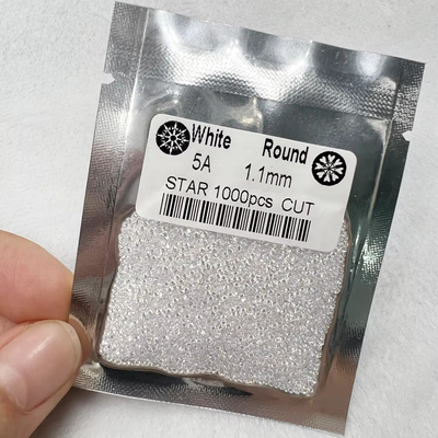 5A คุณภาพ 1000 ชิ้น/กระเป๋า 1 มิลลิเมตร - 3.0 มิลลิเมตร เพชรหิน สีขาว Zirconia กลมสําหรับเครื่องประดับ