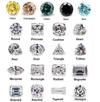 เจ้าหญิงเขียวเหลืองชมพู Moissanite หิน VVS ผ่อนคลายคูชั่น Mosanita เพชรสีกุหลาบทองคํา moissanite แหวนหมั้น