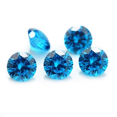 ขายปลีก 3A สี CZ หินตัดกลม 3.0mm-9.0mm หินโมซานิตโลส