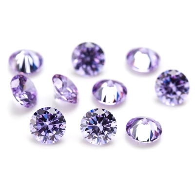 ขายปลีก 3A สี CZ หินตัดกลม 3.0mm-9.0mm หินโมซานิตโลส
