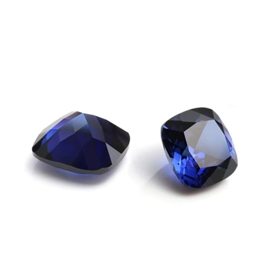 โมซานไทต์ สินทรเทียม หินซะฟายร์ คูชั่นตัด 34# สีน้ําเงิน Corundum หินหินอ่อนสําหรับการทําเครื่องประดับ