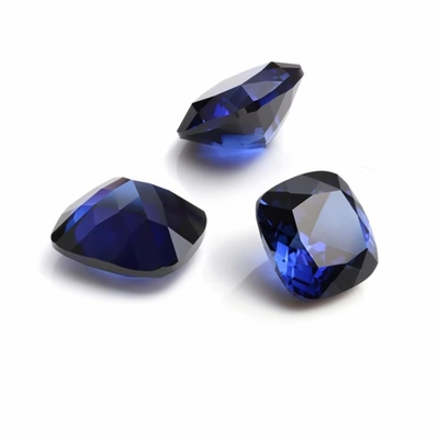 โมซานไทต์ สินทรเทียม หินซะฟายร์ คูชั่นตัด 34# สีน้ําเงิน Corundum หินหินอ่อนสําหรับการทําเครื่องประดับ