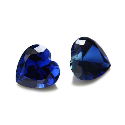 หินแท้ หินแท้ หัวใจตัด 3x3mm ถึง 10x10mm 33# 34# Blue Sapphire หินสังเคราะห์