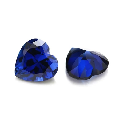 หินแท้ หินแท้ หัวใจตัด 3x3mm ถึง 10x10mm 33# 34# Blue Sapphire หินสังเคราะห์