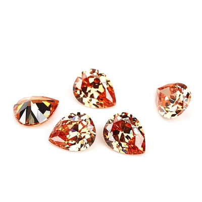 แหวนหมั้น moissanite วินเทจ หินแท้หลากหลายสี รูปเปียร์ 6x4 มม.