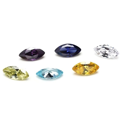 30 สี CZ หิน Marquise ตัด 3x1.5 มิลลิเมตร Zirconia ซินথেติกคิวบิกสําหรับการทําเครื่องประดับ
