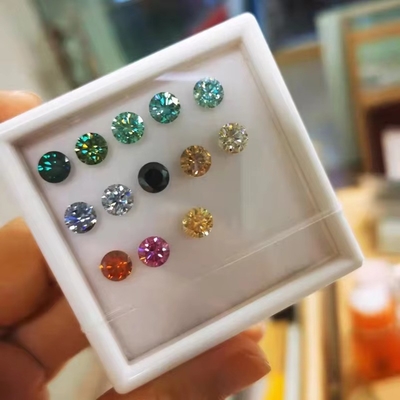 GRA Certificate 1ct Round Cut 6.5mm VVS1 ลอย โมซานิต เพชรสีขาว สีชมพู สีเหลือง แชมเปญ สีฟ้า สีเขียว สําหรับเครื่องประดับ