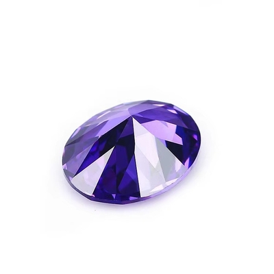 8x6 มม หินแท้ลอยหินแท้ยุโรปตัดด้วยเครื่อง เครื่อง Amethyst สี รูปทรงโอวาล ซินথেติก ซิรคอนีย์