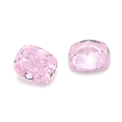 4k หินตัดด้วยน้ําแข็ง Cz หินสีชมพู รูปแบบหมอน 7x6mm 10x8mm หินแท้โล่ง ซินথেติก ซิรคอนีย์