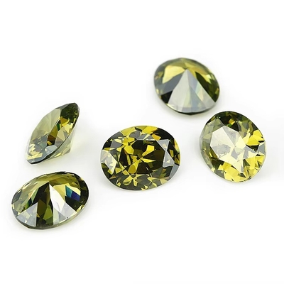 หูหู moissanite เพชรสีชมพู Peridot Garnet สีเหลือง cz หินรูปร่างโอวาล 12x10 มม.