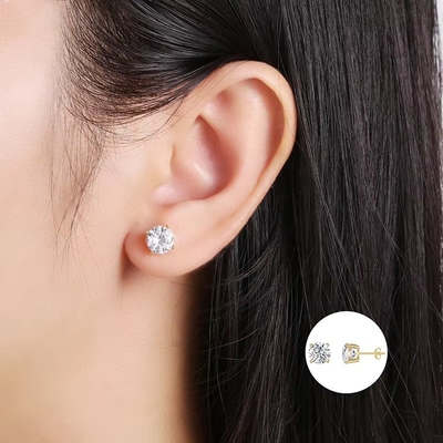 หูหูแฟชั่นเกาหลี เครื่องประดับ 925 สเตอร์ลิงสิลเวอร์ คลาสสิค หูหูเพชรเดี่ยว 2-10 มม ซิรคอนิยา สตูด หูหูสําหรับผู้หญิง