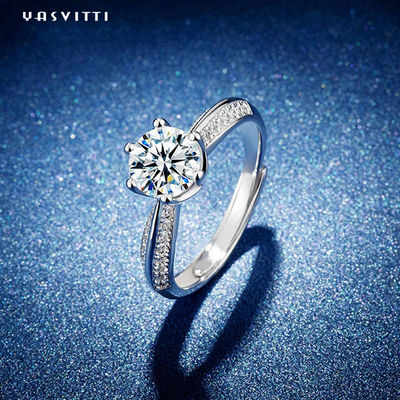 0.07oz 0.57in แหวนศรัทธาเงินแท้ ODM Round Cubic Zirconia Ring
