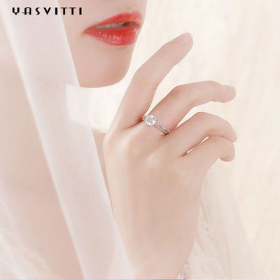 0.07oz 0.57in แหวนศรัทธาเงินแท้ ODM Round Cubic Zirconia Ring