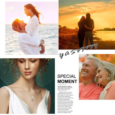 วาเลนไทน์ 925 รูปหัวใจ 6.23g 1.18in สร้อยคอจี้หัวใจสีเงิน SGS