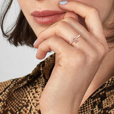 0.9 ซม. 2.05 กรัมแหวนเครื่องประดับเงินแท้ 10k ทอง cat Claw Rings