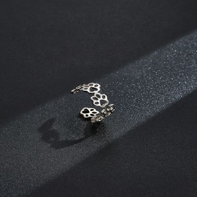 Pet Paw S925 แหวนเงินเปิดแฟชั่นผู้ชายและผู้หญิง Rings