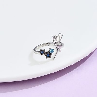 0.08oz 21.1mm แหวนนางฟ้าเงินแท้ Nicke Free Open Silver Ring SGS