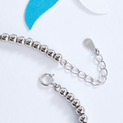 CZ 2 Gram19x0.35cm สร้อยข้อมือหางปลา Unisex Gift Silver Slider Bracelet