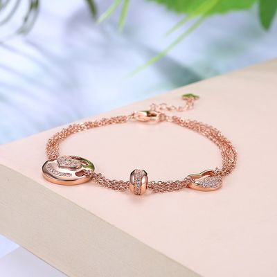 สร้อยข้อมือเครื่องประดับเงินกุหลาบทอง
