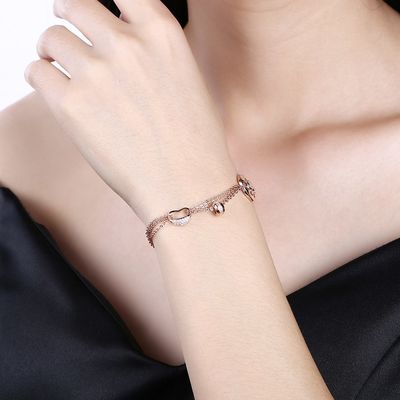 สร้อยข้อมือเครื่องประดับเงินกุหลาบทอง