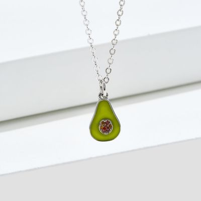 1.1x0.8cm 5A 17.7 '' จี้รูปลูกแพร์สร้อยคอเครื่องประดับเงินแท้ 2.9g