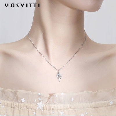 8g 28mm Angel Feather สร้อยคอ Silver Hypoallergenic Sterling Silver Necklace