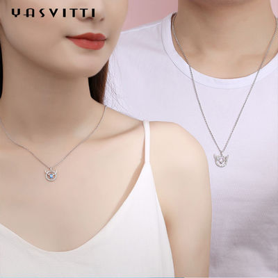 15.7in 8g สร้อยคอเครื่องประดับเงินคู่รักจี้กวางเขากวาง ODM