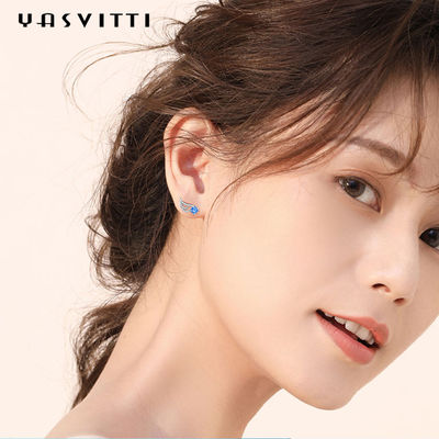 Simple Angel Wings ผีเสื้อสีฟ้าน่ารัก Minimalist Trend เครื่องประดับต่างหูสตั๊ด
